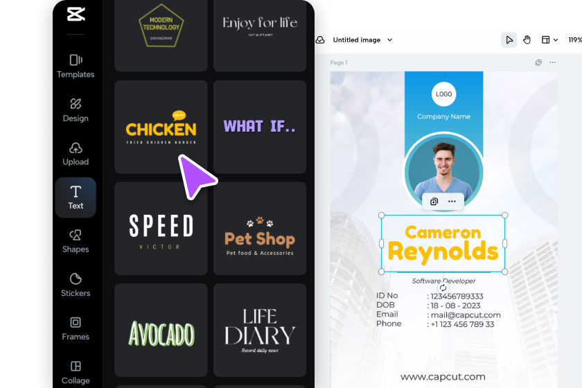 I-customize ang disenyo ng iyong business card 